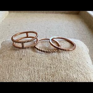 Stella & Dot rose gold Imperial stack rings size 8